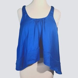 Zara W&B Collection Blue Hi-lo top Size Small